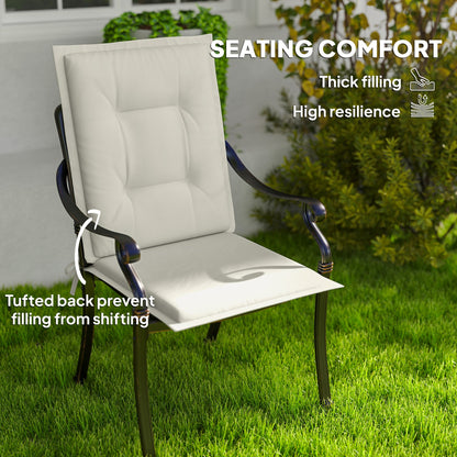 Outsunny Set of Four Padded Garden Seat Cushions - White 