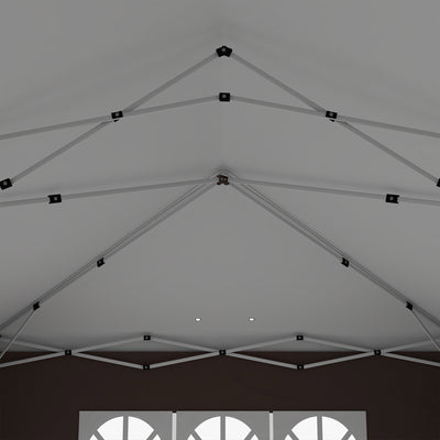 Outsunny 3 x 6 m Pop Up Gazebo with Sides and Windows, Height Adjustable Wedding Camping Party Tent Canopy Marquee with Storage Bag for Garden, Event, Brown 