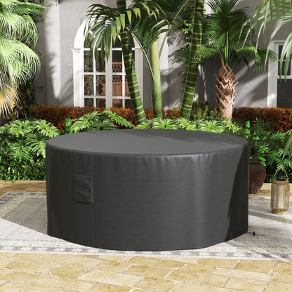 Outsunny Garden Patio Large Furniture Set Round Cover 600D Oxford Waterproof, Ф193 x 80H cm, Black 