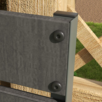 Outsunny Raised Bed for Garden, Planter with Trellis for Climbing Plants, Vines, Planter Box with Drainage Gap, Dark Grey 