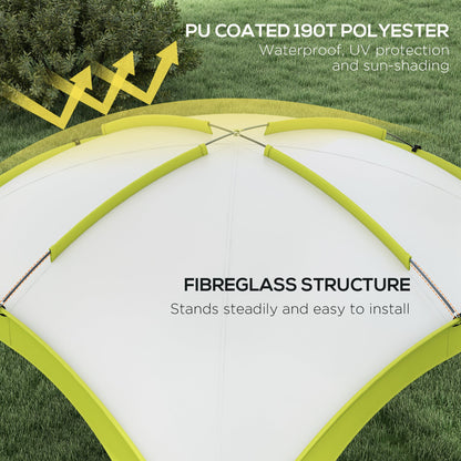 Outsunny 3.5 x 3.5M Camping Gazebo, Outdoor Event Shelter Dome Tent Garden Sun Shelter Patio Spire Arc Pavilion Camp Sun Shade, Green 