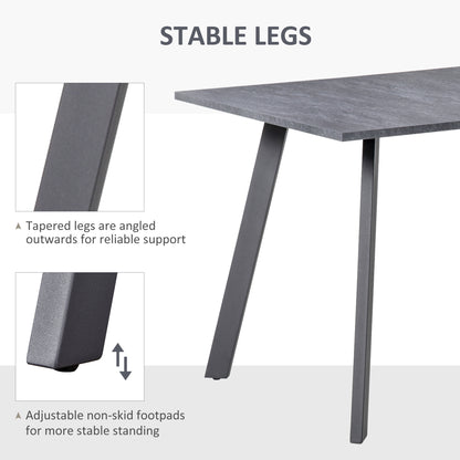 HOMCOM Dining Table, Contemporary Rectangle Kitchen Table with Metal Legs and Spacious Tabletop for Dining Room, Living Room, Dark Grey 