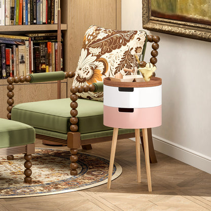 HOMCOM Three-Tier Tray Top Side Table - Multicoloured 