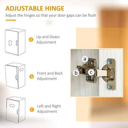 HOMCOM Kitchen Storage Unit, Modern Microwave Stand Trolley Cart, Sideboard with Cabinet,  Locking Wheels, Shelf for Living Room, Dining Room, White 