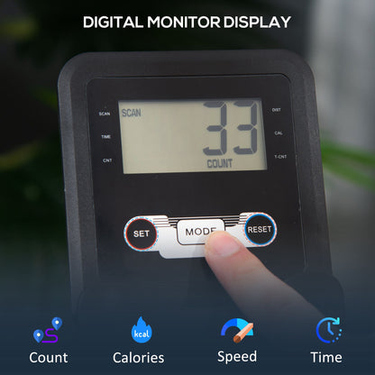 HOMCOM Folding Rowing Machine with 16-Level Adjustable Magnetic Resistance, Aluminium Side Rail, Digital Monitor, Cardio Workout Rower, for Home, Gym, Office 