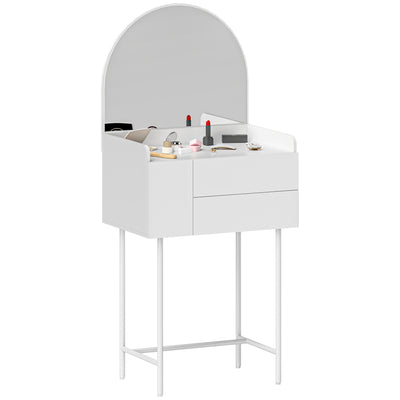 HOMCOM Three Drawer Compact Dressing Table - White