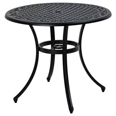 Outsunny \'ce\'a690cm Four-Seated Round Aluminium Garden Table, with Parasol Hole 