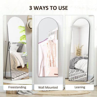 HOMCOM 150cm Arched Full Length Mirror - Black 