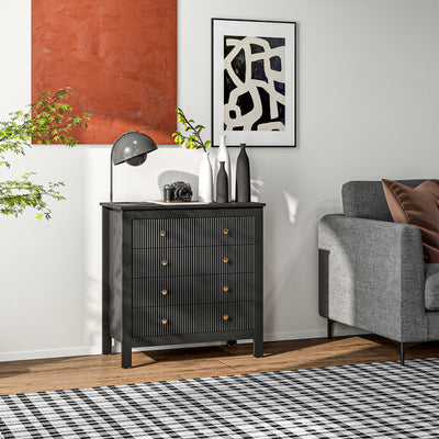 HOMCOM Elegant Chest of Five Drawers - Black 