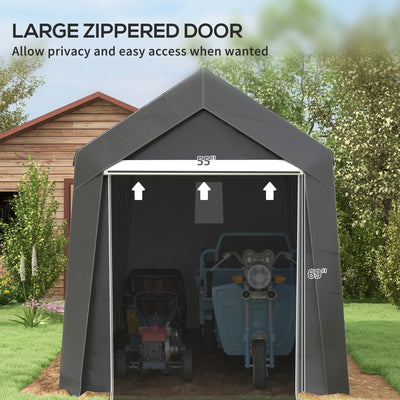 Outsunny 3.6 x 2.1m Portable Outdoor Shed, with Window - Dark Grey 