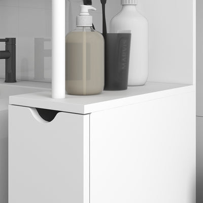 kleankin Slim Bathroom Storage Cabinet with Drawers, Tall Bathroom Cupboard with 2-Tier Shelf, White 