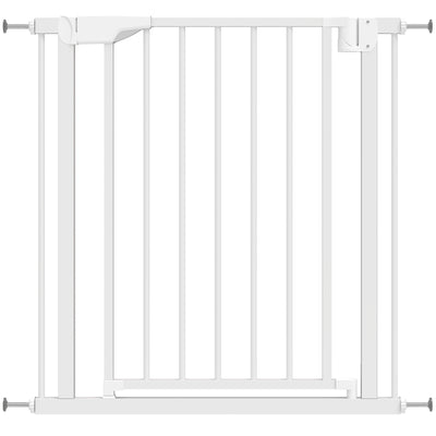 PawHut Baby Gate, Pet Safety Gate Pressure Fit, 76-82cm Wide with Two-Way Open, One-Hand Opening 