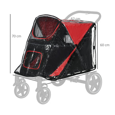 PawHut Rain Cover for Dog Pram, Stroller Buggy with Rear Entry 