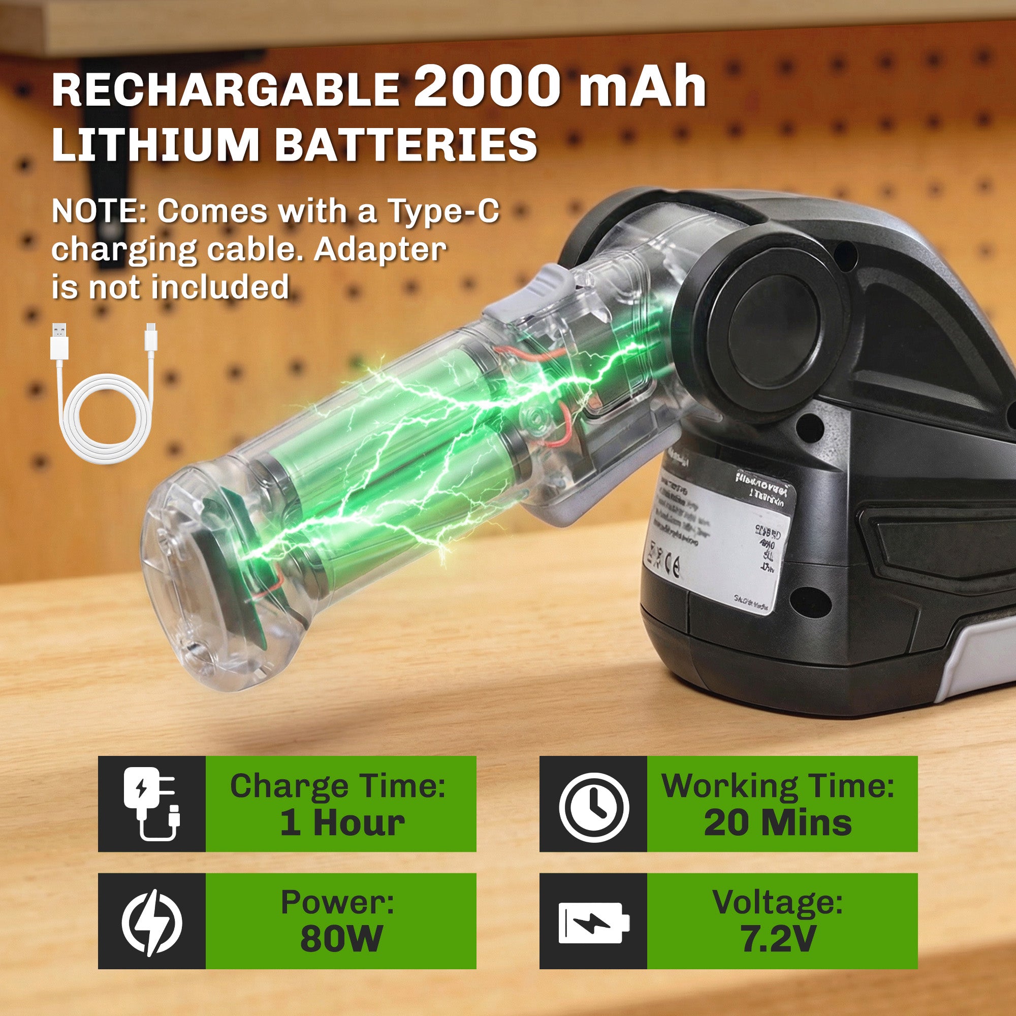 Outsunny 2-in-1 Cordless Hedge Trimmer & Grass Shear with 7.2V 2 x Rechargeable 2000mAh Batteries, 2 Changeable Blades 