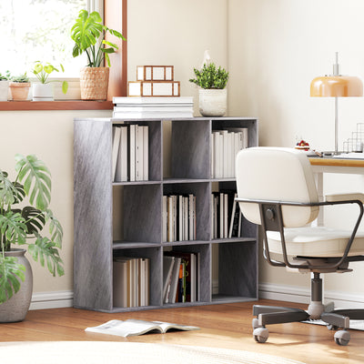 HOMCOM Nine-Cube Storage Shelf - Marble Grey 