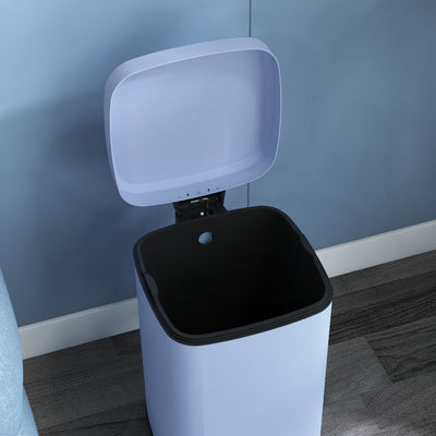 HOMCOM 20L Modern Boxy Metal Home Kitchen Bin - Light Blue 