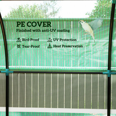 Outsunny 300 x 200cm Walk-In Polytunnel Greenhouse - Green 