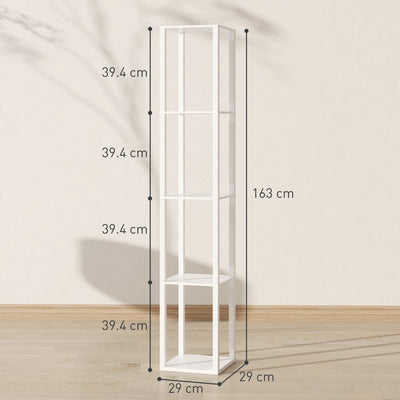 HOMCOM Floor Lamp with Shelves and 3 Brightness Levels - White 