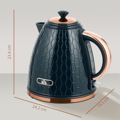 HOMCOM 3000W Rapid Boil Honeycomb Kettle - Dark Blue 