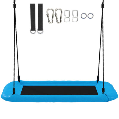 AIYAPLAY Nest Swing with Adjustable Ropes and Tree Straps, Basket Swing for Kids, 300KG Capacity for Indoor Outdoor, Blue 