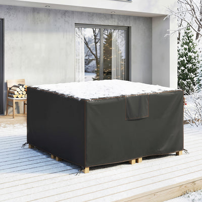 Outsunny Garden Furniture Cover, Waterproof Patio Furniture Cover with Air Vent, 420D Oxford Fabric, 125 x 125 x 74 cm, Black 