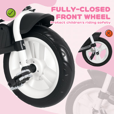 HOMCOM 6 in 1 Kids Trike with Parent Handle, Canopy, 5-point Safety Belt, Storage, Footrest, Brake, for 1-5 Years, Pink 