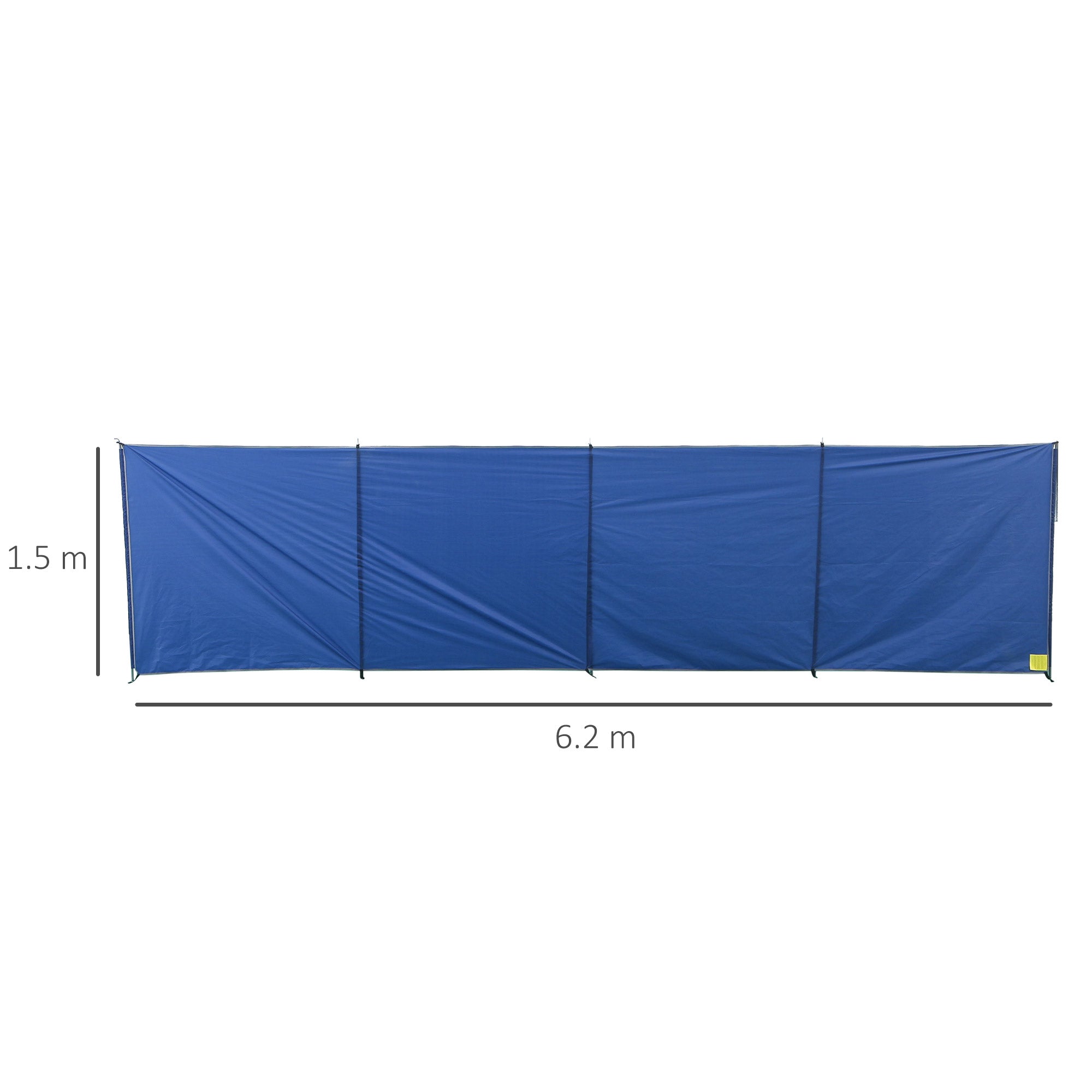 Outsunny Camping Windbreak, Foldable Portable Wind Blocker w/ Carry Bag and Steel Poles, Beach Sun Screen Shelter Privacy Wall, 620cm x 150cm 