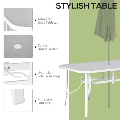 Outsunny Seven-Piece Outdoor Dining Set - Grey 