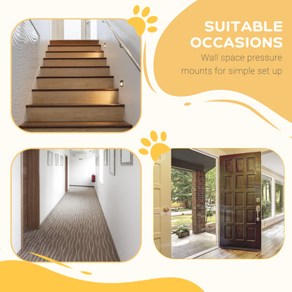 PawHut Pressure Fit Dog Stair Gate No Drilling Safety Gate Auto Close for Doorways, Hallways, 74-80cm Adjustable, 94cm Tall, Black 