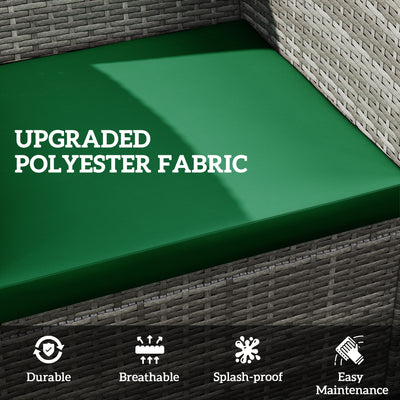 Outsunny Outdoor Seat Cushion Pads for Rattan Furniture, 3 PCs Garden Furniture Cushions, Green 