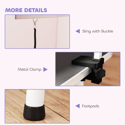 PawHut 32" Foldable Dog Grooming Table Pet Drying Beauty Table Adjustable Fixed Arm Rubber Top, Black 