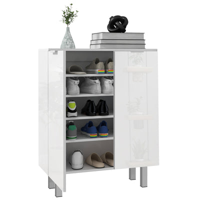 HOMCOM Five-Shelf Shoe Storage Cupboard - White 