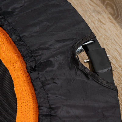 HOMCOM 40" Foldable Mini Fitness Trampoline, with Adjustable Foam Handle, Orange 