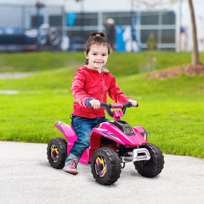 HOMCOM 6V Kids Electric Ride on Car ATV Toy Quad Bike Four Big Wheels w/ Forward Reverse Functions Toddlers for 18-36 Months Old 