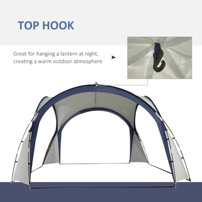 Outsunny Gazebo Party Tent, 3.5x3.5m-Cream/Blue 