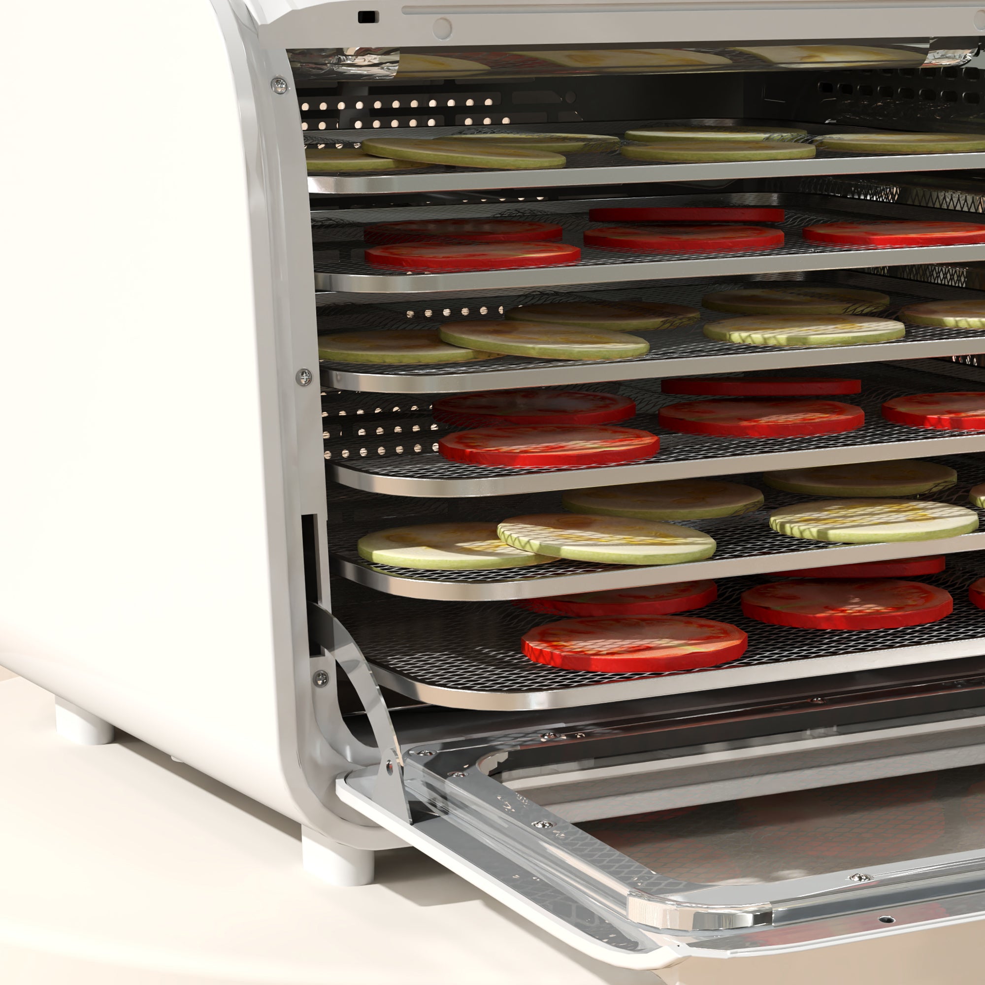 HOMCOM 35-70\'c2\'b0C Six-Tray Food Dehydrator - White