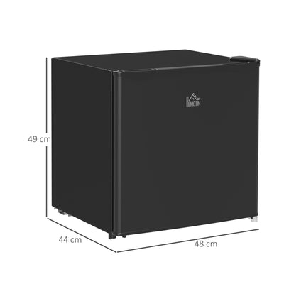 HOMCOM 46 Litre Table Top Mini Fridge, Small Fridge with Ice Box, Reversible Door, Adjustable Temperature and Legs for Bedrooms, Home Office, Black 