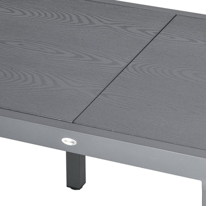 Outsunny Aluminium and Steel Expanding Six-Seater Garden Table - Grey 