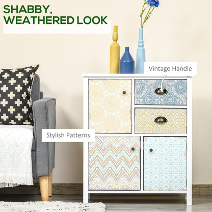HOMCOM Drawer Table Sideboard Multi-purpose Storage Chest Shabby Chic Entryway Living Room Bedroom Furniture Organizer Unit 