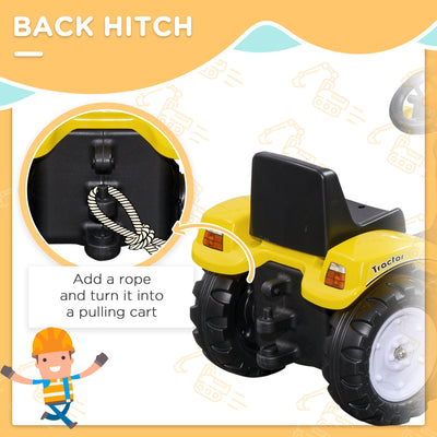 HOMCOM Pedal Go Kart Ride On Excavator W/ Front Loader Digger Four Wheels Child Toy, for 3 Years Old 