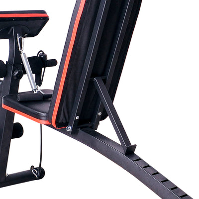 HOMCOM Foldable Weight Bench, Adjustable Strength Training Sit Up Ab Bench, Incline/Decline, Red 