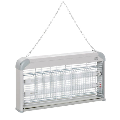 Outsunny Wall Hanging Bug Zapper, 30W Electric Fly Zapper Mosquito Killer, 60㎡ Coverage Insect Killer, Indoor Outdoor Use, Grey 