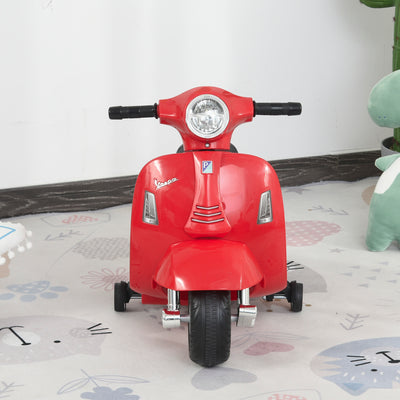 HOMCOM Vespa Licensed 6V Kids Electric Motorbike Ride On Motorcycle  Battery Powered for 18-36 Months with Horn Headlight Red 