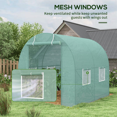 Outsunny 245 x 200cm Polytunnel Greenhouse - Green 