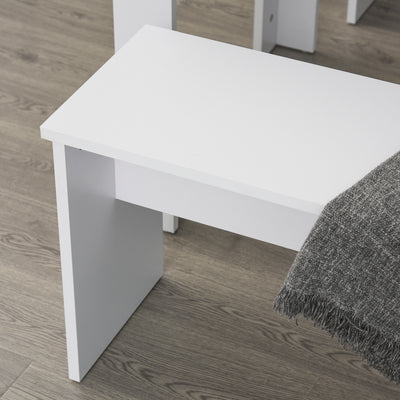 HOMCOM Kitchen Dining Table and 2 Benches Set, Table and Chairs Set for Limited Space, White 