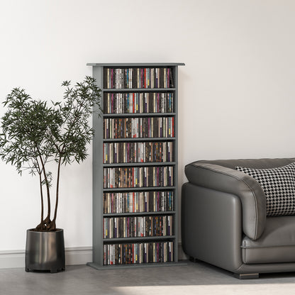 HOMCOM 360 CD/185 DVD/185 Blu-ray Storage Unit - Grey