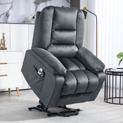 HOMCOM Leathaire Eight Massage Point Armchair, with Heat and Reclining Back - Grey 