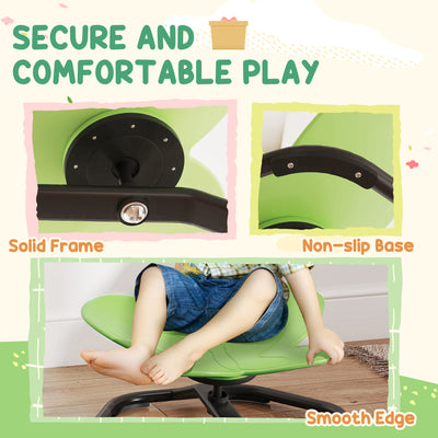 AIYAPLAY Butterfly-Shaped Kids Swivel Chair, Sensory Spinning Chair for Balance and Coordination Training, Green 
