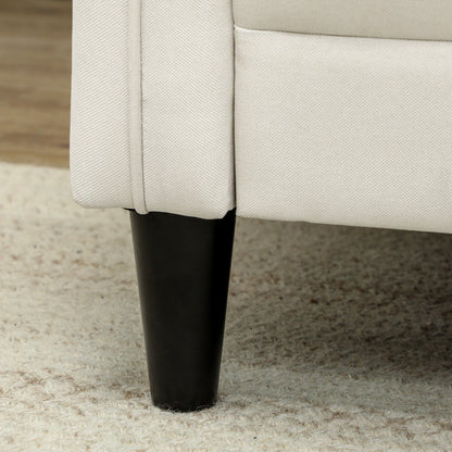 HOMCOM 3 Seater Sofa, Modern Fabric Sofa Couch with Spring Cushion, Rubber Wood Legs, 191cm Upholstered Settee for Living Room, Bedroom, Home Office, Guest Room, Cream White 
