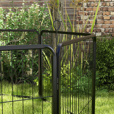 PawHut Steel 8 Panel Dog pen Pet Puppy PlayPen Black 